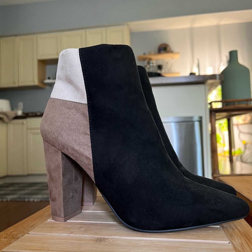 Just fab color block booties